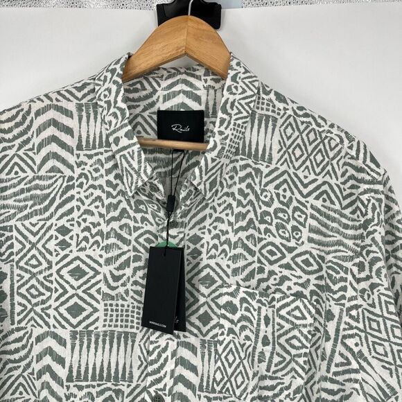 Rails Carson Block-Print Short-Sleeve Shirt Bambu Block Kalamata Mens XXL NWT - Picture 6 of 8